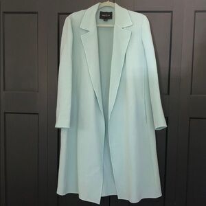 Lafayette 148 NY Tiffany Blue Lightweight Wool Duster Blazer Sz M, excellent